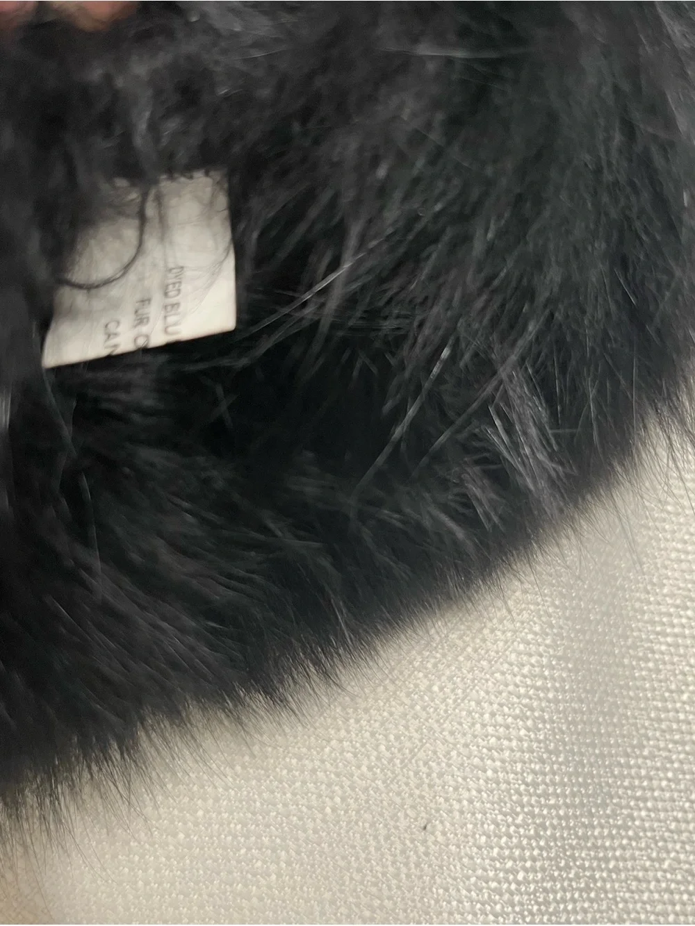 Mitchies Blue Fox Fur Trimmed Quilted Leather Mittens